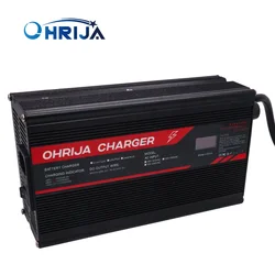 OHRIJA 29.2V 20A Charger Smart Aluminum Case Is Suitable For 8S 25.6V LCD Dispay LiFePO4 Battery OLED Display Fast Charger