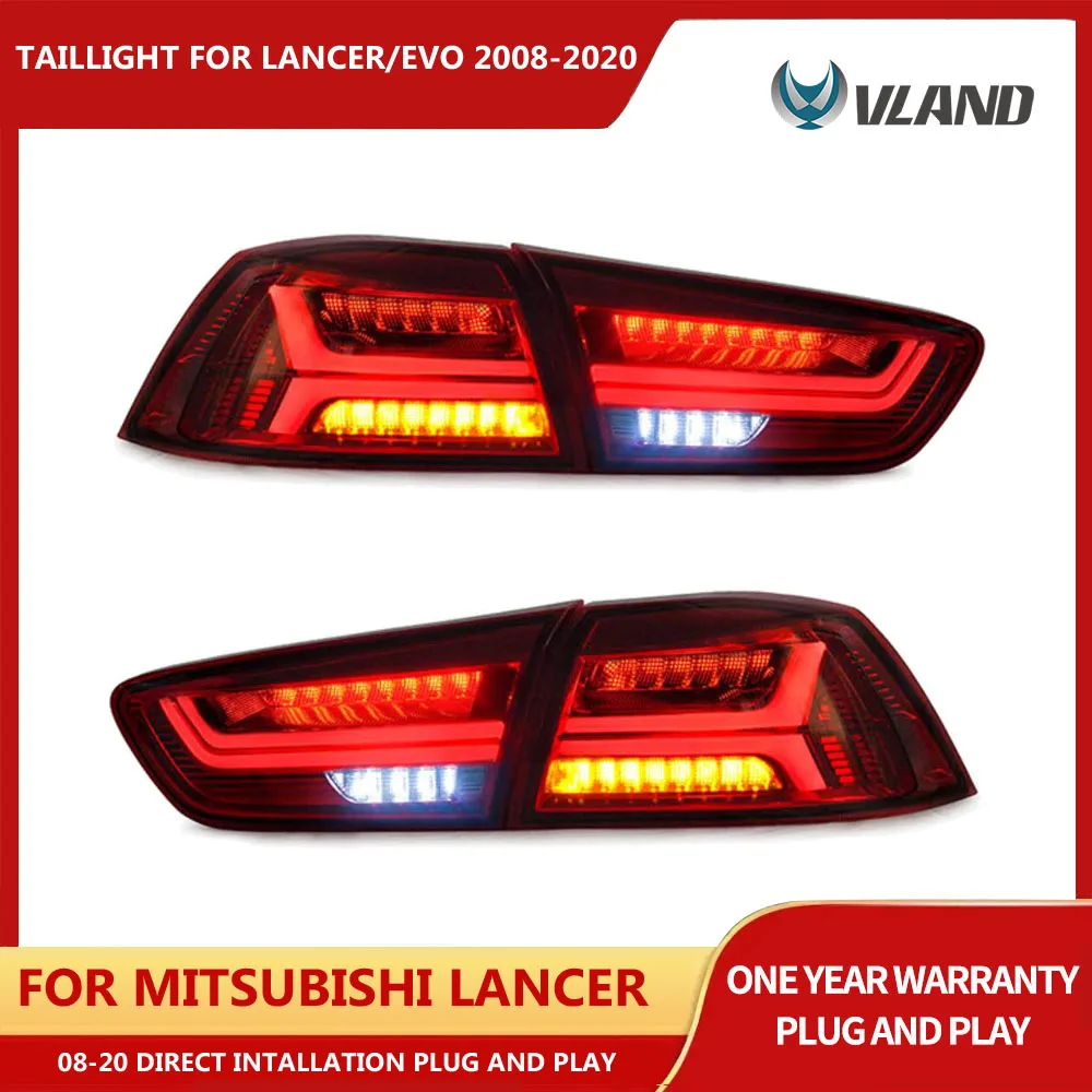 Car Styling Tail Lights Taillight For Mitsubishi Lancer 10 EVO x Rear Lamp DRL + Dynamic Turn Signal + Reverse + Brake LED Light