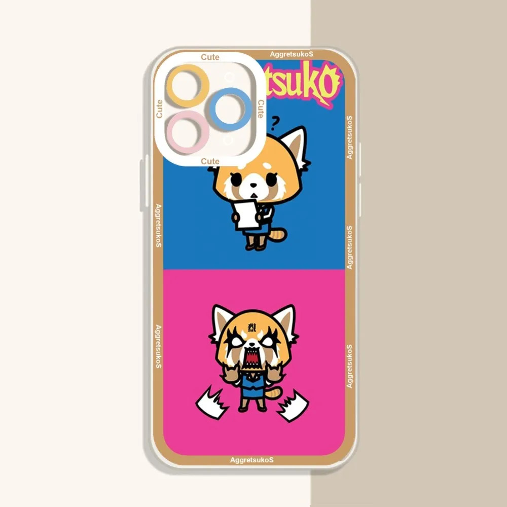 Cute Cartoon A-AggretsukoS Phone Case For iPhone 12 11 13 14 Pro Max XR XS Max X SE2020 7 8 Plus Case