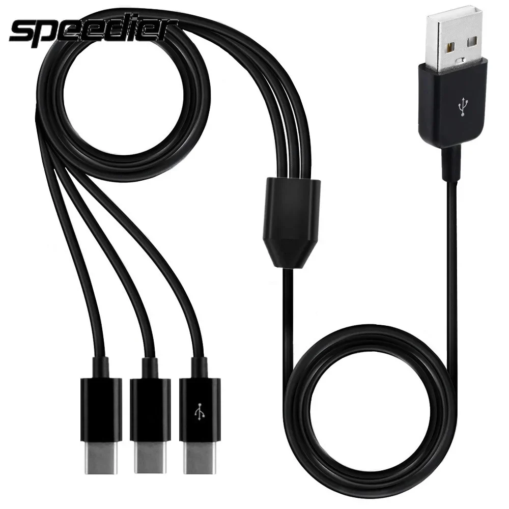 

USB 2.0 Type A Male To 3 Type-c Male Splitter Y Data Sync and Charge Connector Adapter Cable 30cm 100cm 150cm 1ft 3ft 5ft