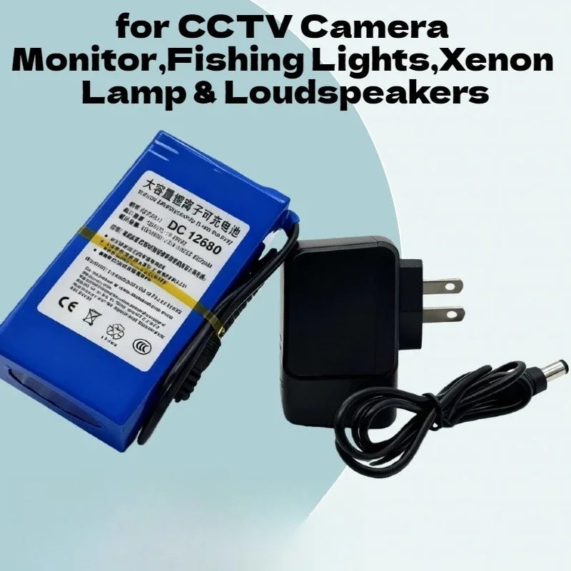 12V Li-Polymer Battery Pack with 12.6V Charger – 1800-9800mAh Multi-Capacity For CCTV Camera, Audio Amplifier & Portable Devices