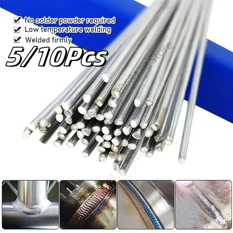 5/10pcs Low Temperature Easy Melt Aluminum Welding Rods Weld Bars Cored Wire 2mm for Soldering Aluminum No Need Solder Powder