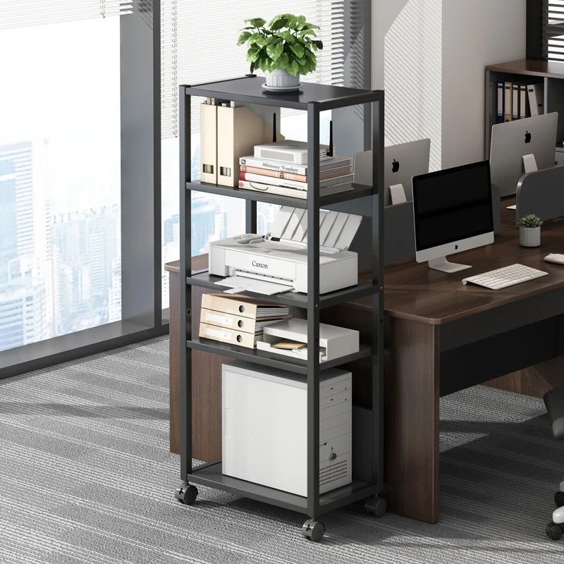 Mobile office floor-to-ceiling printer, shelf multi-layer storage bookshelf