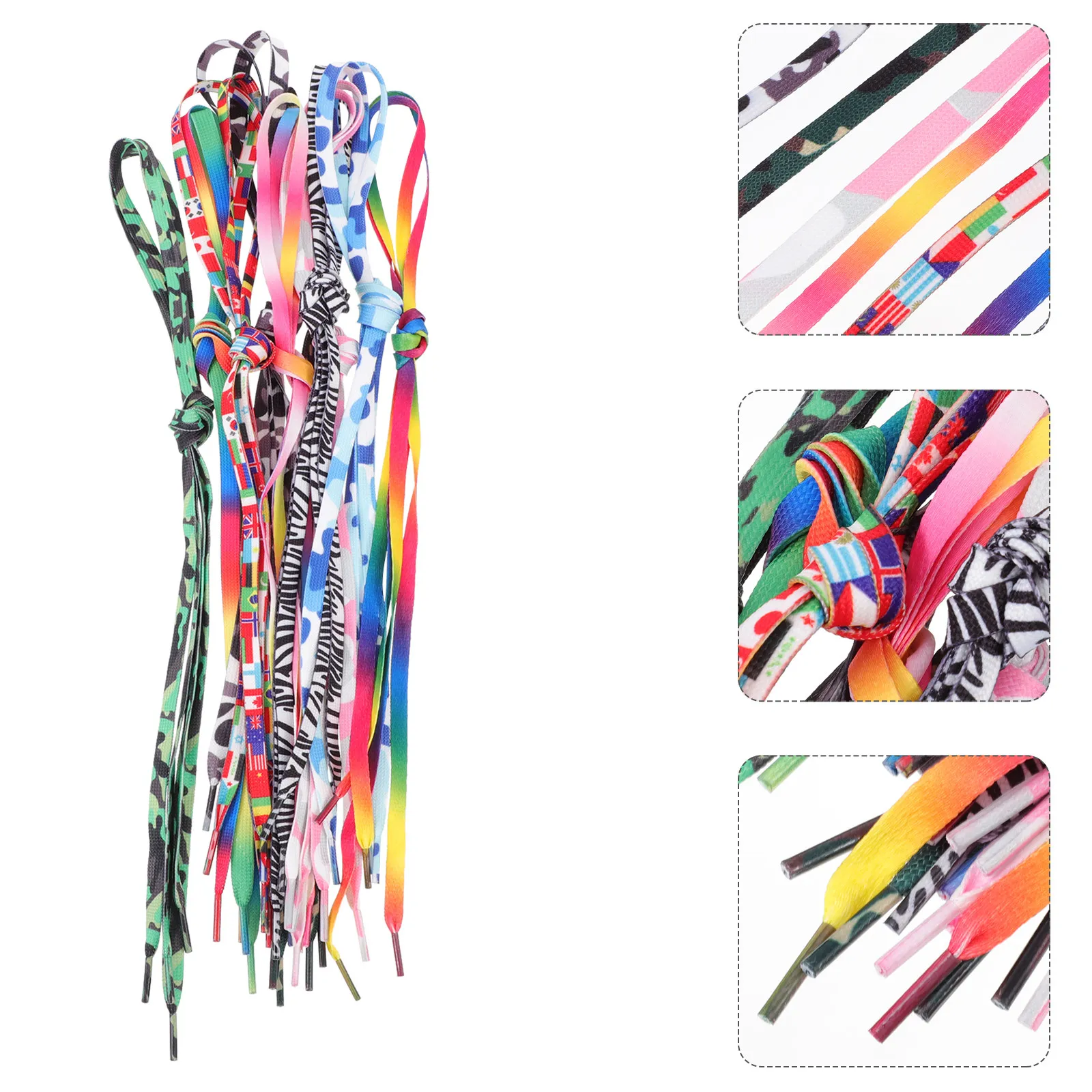 

10Pairs High Strength Nylon Colorful Shoelaces for Sneakers Boots Loafers Multi Purpose Decorative Flat Shoe Laces Beautiful