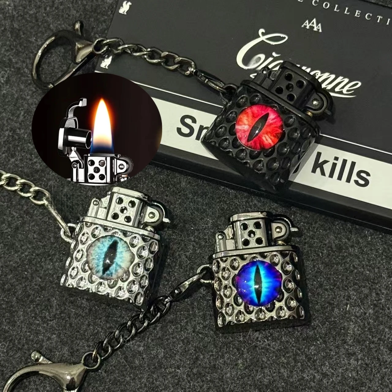 

New Metal Fashion Handmade Mini Lighter Keychain Outdoor Portable Personalized Lighter Smoking Accessories Smoking Gifts