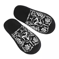 Custom Sicilia Sicily Love Trinacria Logo Soft Memory Foam House Slippers Women Sicilian Pride Comfy Warm Anti-Skid Slipper