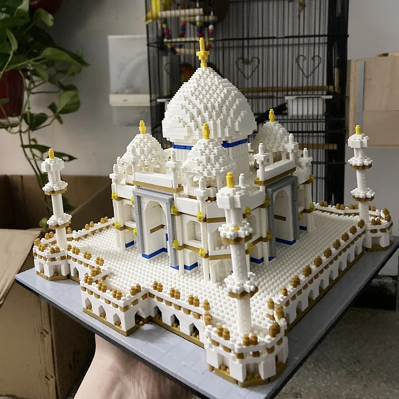 KNEW BUILT Taj Mahal Love Symbol 3D Model Kits Toys Micro Mini Building Blocks for Adults Bricks World Heritage Architecture