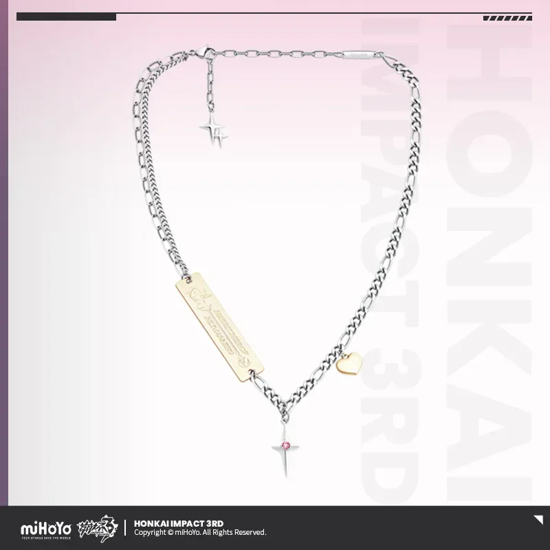 Elysia Anime Game Honkai Impact 3 Cosplay Jewelry Elysia HERRSCHER OF HUMAN:EGO Theme Necklaces Metal Chain Pendant Couple Gift