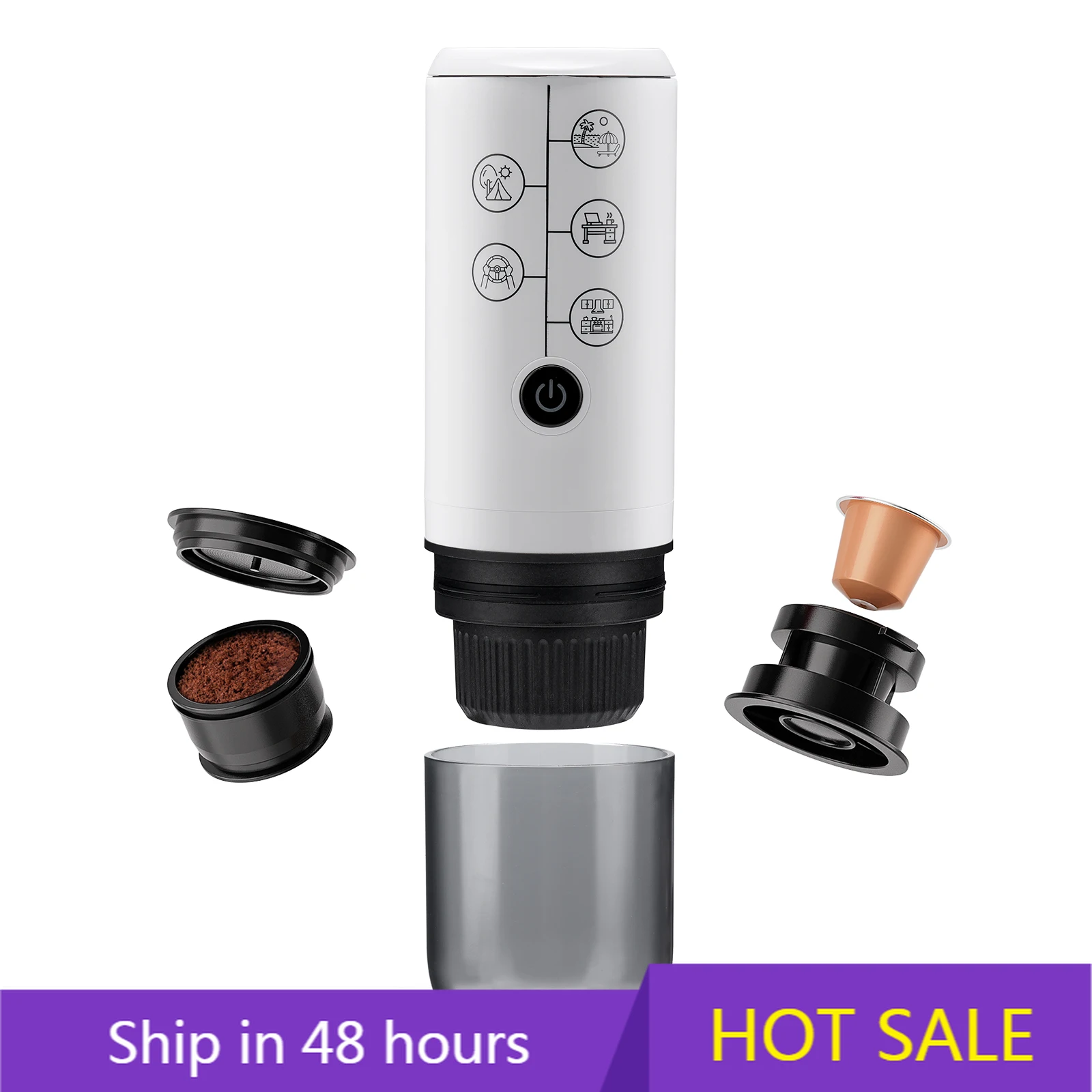 

POWER LEAPMini Electric Portable Espresso Machine Usb Rechargeable Wireless Electric Instant Coff