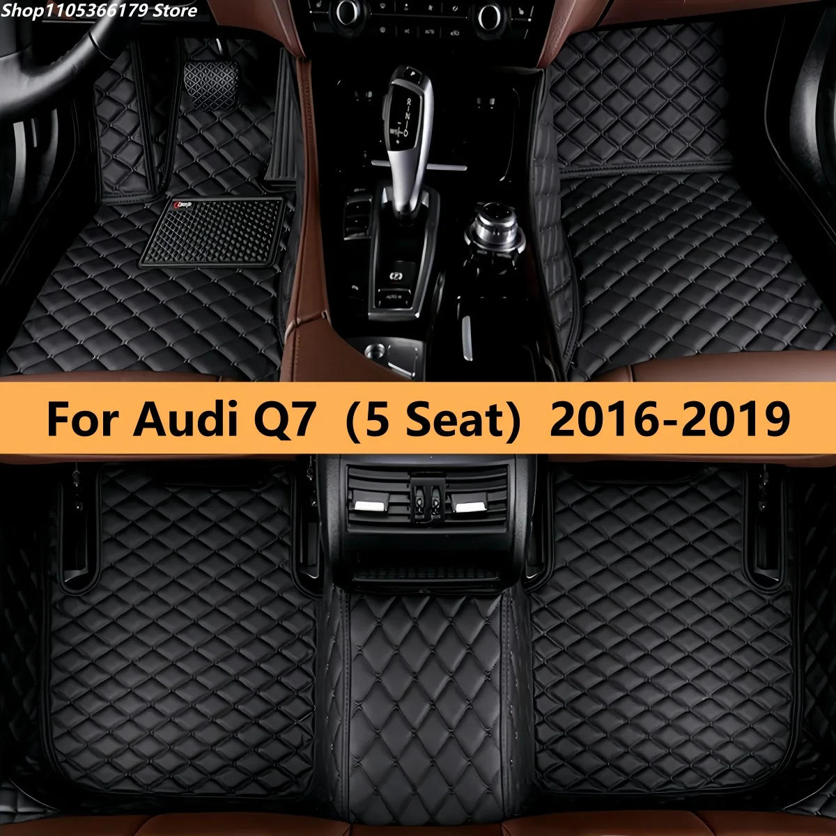 

Car Floor Mats For Audi Q7（5 Seat）2016 2017 2018 2019 Auto Accessories Leather Matts Foot Carpet Pads Full Set