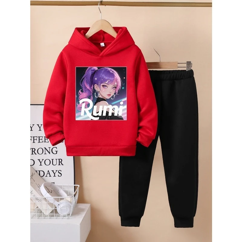 Мода 2025 года KPOP, корейская волна, аниме, милая крутая девушка, узор, толстовка с 3D принтом, брюки, спортивный комплект из 2 предметов для отдыха на открытом воздухе