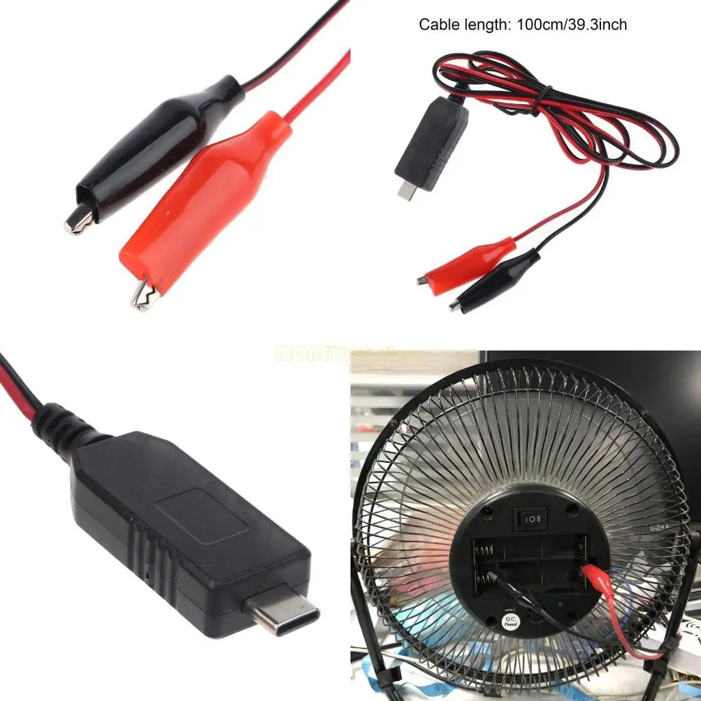 F62C Tipo C Cable alimentación 3V Reemplace 2x 1.5V C D AA AAA Eliminador batería