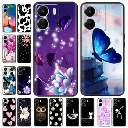 For Xiaomi Redmi 13c Case Silicone Soft Lions Cat Painted Black Bumper Funda Coque for Redmi 13c 12c Protective Shell Back Cover