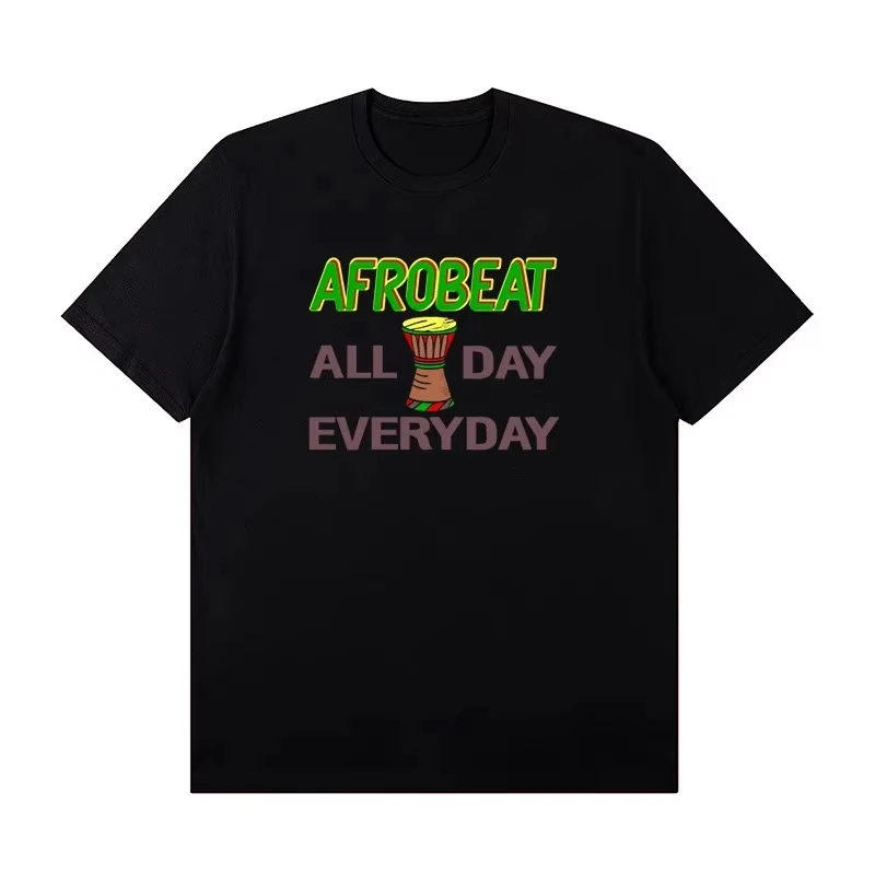 

New Summer Kid Clothes Djembe African Drummer Drum Pattern Print Performance Costume Percussion Practice Music Children's Tshirt