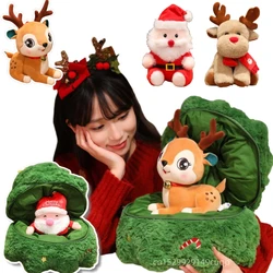 New Fun Hot Christmas Series Plush Doll Pillow Elk Santa Tree Combined Plush Toy Home Decor For Boys And Girls Christmas Gift