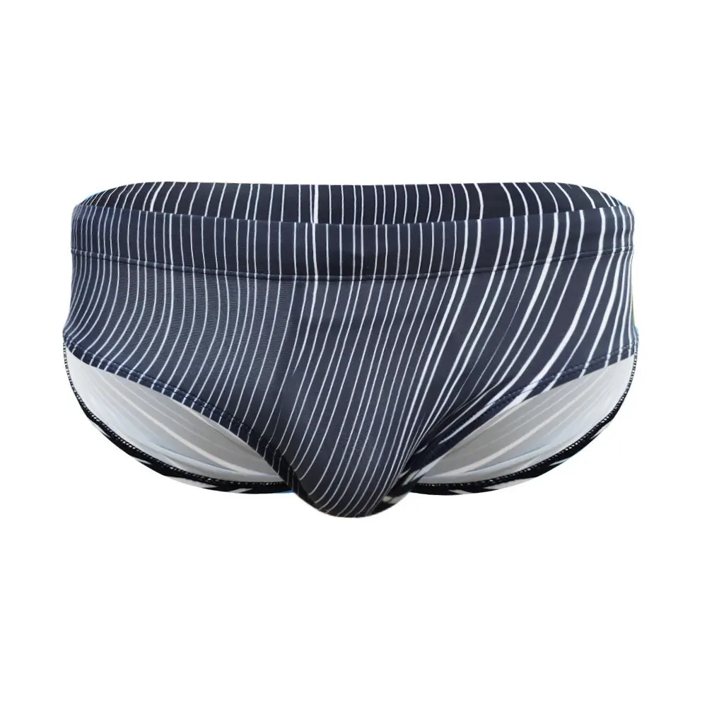 Men's black and white lines European and American triangle swimming trunks fashion trend quick-drying beach men UXH087