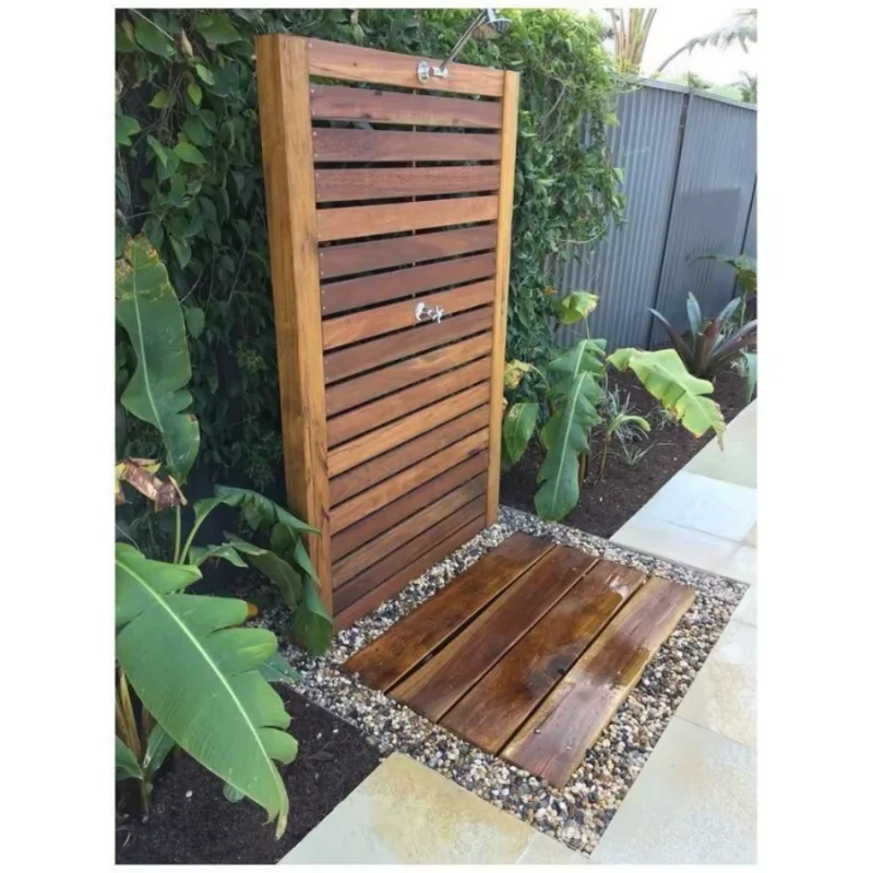 Hot Sale Wooden Garden Waterfall Rainfall Multifunctional Outdoor Shower Panel