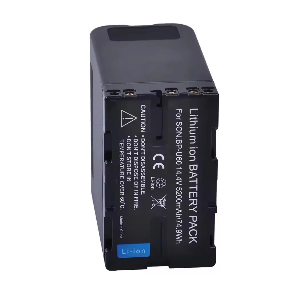 Bateria recarregável de iões de lítio para série Sony BP, BP-U60, substituição BP-U30, U65, U90, U100, 14.4V, 6800mAh, Novo