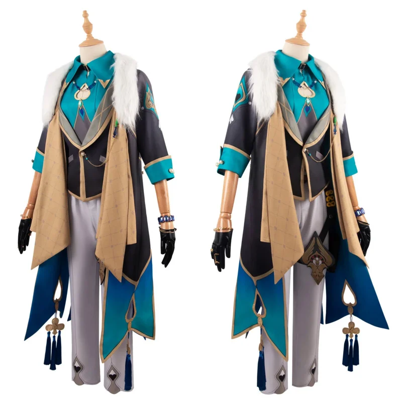 Aventurine Cosplay Costume Game Honkai Star Rail Aventurine Cosplay Costume Full Set Outfit Uniform Aventurine Wig Shoes Props