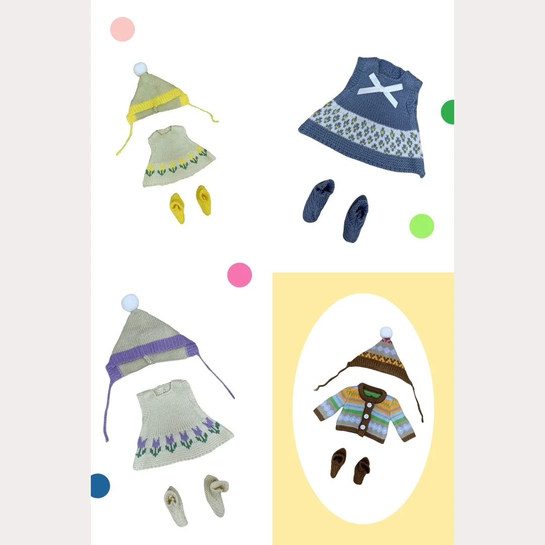 

4 Styles Cuddly Sweather Outfits for Size 10 Inch Reborn Dolls Handmade Soft Touch High Quality Clothes With Hat