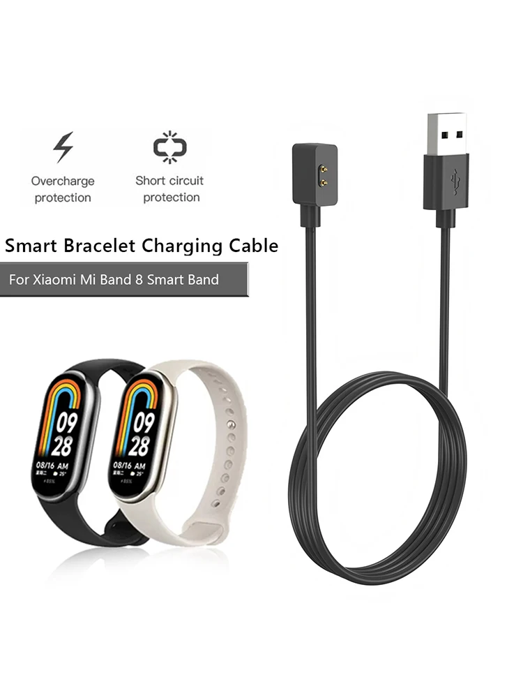 Carregador Magnético USB para Xiaomi Mi Band 8, Relógio de pulso de substituição, Cabo de carregamento, Acessórios Smartwatch