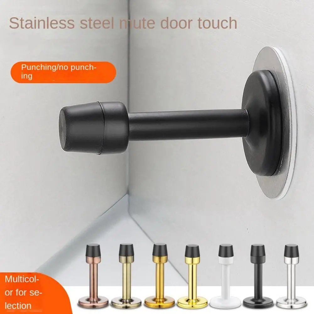 Useful Stainless Steel Door Stopper Wall Protector Anti-Collision Door Crash Pad Hardware Noise Canceling Door Holder Door