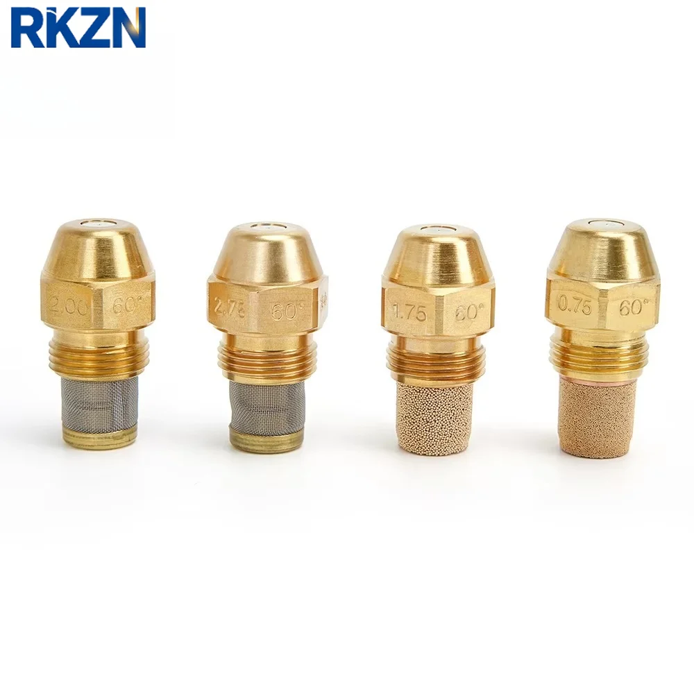 5pcs 60° Solid SprayBrassFuel Nozzle Brass Burner Oil Nozzl– 0.3-6.0 USgal/H, 9/16