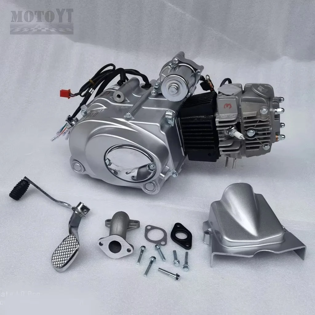 125CC Auto Clutch Engine Assembly, 3+1 Gear with Reverse, Complete Accessory Kit for ATV and Go Cart