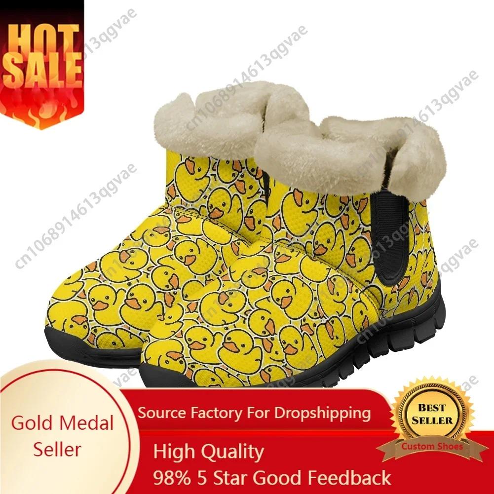 

Cartoon Cute Yellow Duck Pattern Snow Boots Mens Womens Teenager Shoes Keep Warm High Quality Couple Sports Custom Made Sneakers