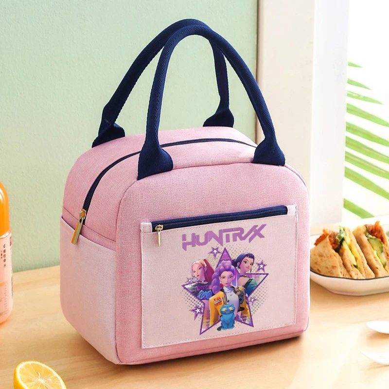 K البوب شيطان الصيادين الغداء حقيبة لطيف الكرتون الغداء أكياس الأطفال Kawaii المطبوعة الغذاء العزل أكياس الفتيات حقائب اليد سعة كبيرة