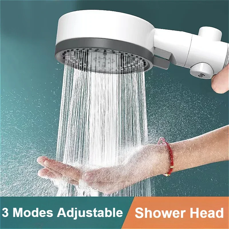 

High Pressure Showerhead 3 Modes One-Key Stop Water Shower Sprayer Massage Shower Head with Filter Element Shower Accessories