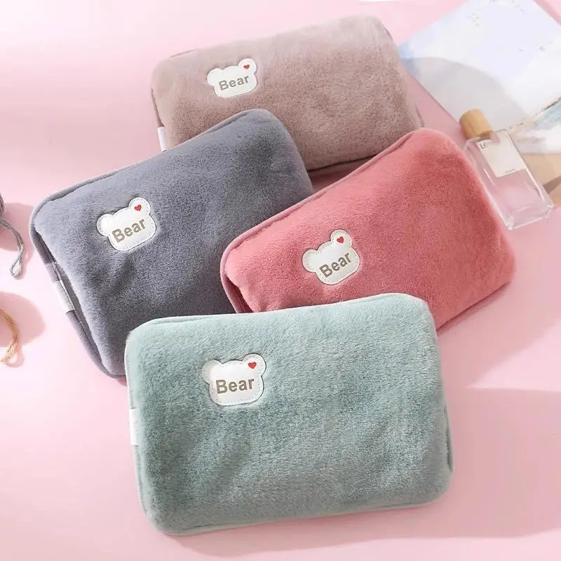 Rechargeable Electric Hot Water Bottle Heat Pad Soft Hand Warmer for Period Cramps Extreme Cold Weather Use