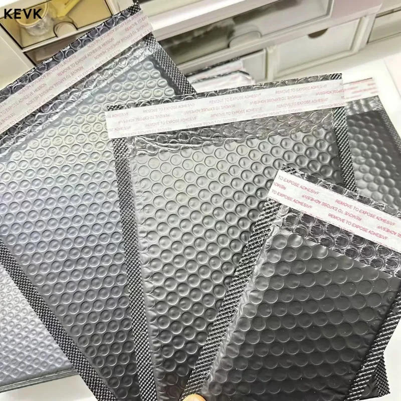 50Pcs Black Bubble Bag Self Sealing Foam Mail Bag Shockproof Double-Layer Film Buffer Bag Envelope Packaging Transport Bag ﻿