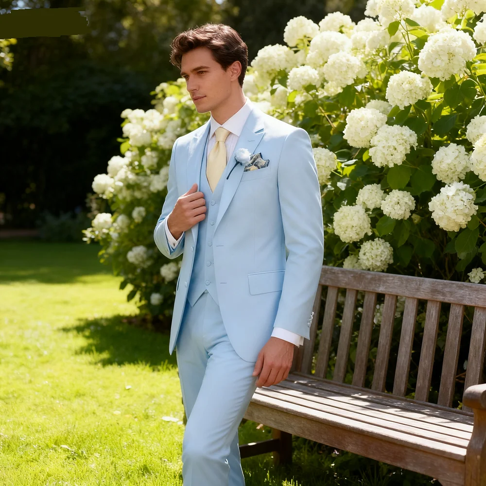 

Светло-розовый свадебный мужской костюм из 3 предметов, приталенный деловой пиджак с лацканами, смокинг, комплект жениха с курткой, жилет и брюки