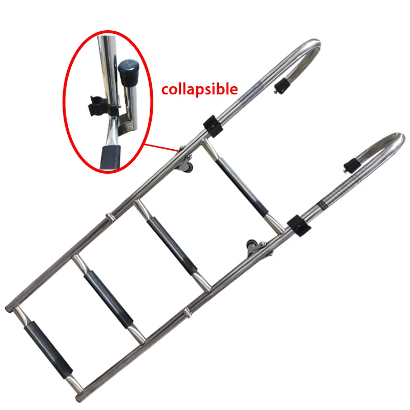 High Quality New Stainless Steel Folding Speedboat Ladder Bent 2+2/2+3 Telescopic Boarding Ladder For Ship And Boat Accessories
