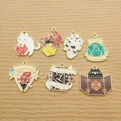 10pcs Cartoon Charm for Jewelry Making Enamel Necklace Earring Bracelet Pendant Diy Accessories Alloy Metal Gold Plated