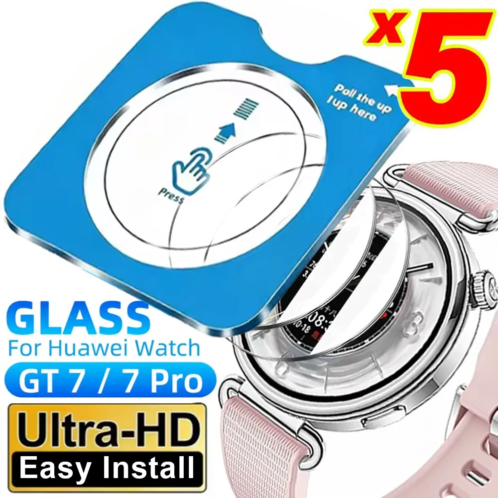 1-5Pack Premium Screen Protector for Huawei Watch GT7 41mm/46mm GT 7 Pro HD Tempered Glass with Auto-alignment Installation Kit