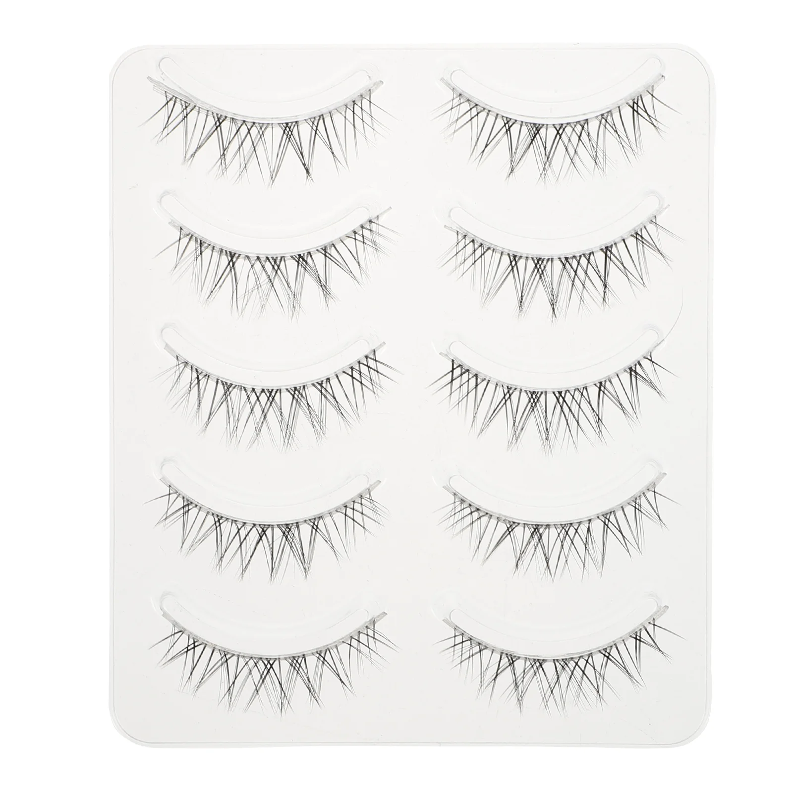 5 pares de fornecimento de maquiagem para os olhos, cílios postiços naturais, fibra artificial, acessório de maquiagem, uso profissional, design de cílios para meninas