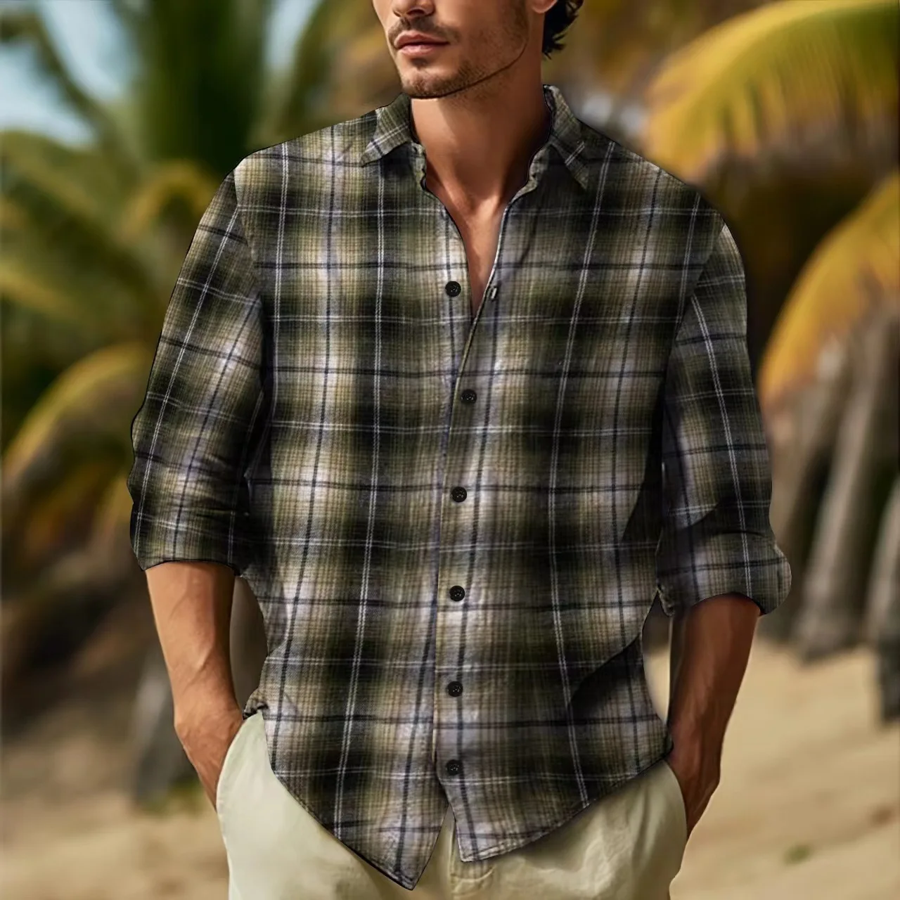 Camicia sociale a maniche lunghe da uomo in puro cotone 100% di nuova qualità per camicia Oxford da uomo Camicie tascabili casual CAMPUS a righe scozzesi