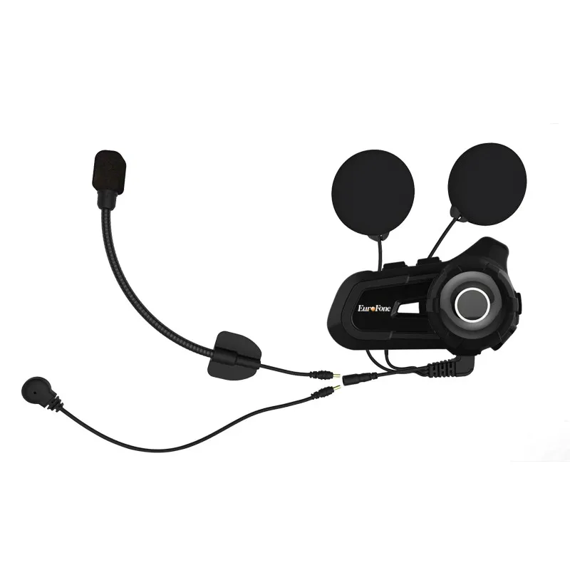 EuroFone S2 Universal Pairing BT5.1 Motorcycle Helmet Intercom Riders Talking 1000M Headset FM Radio