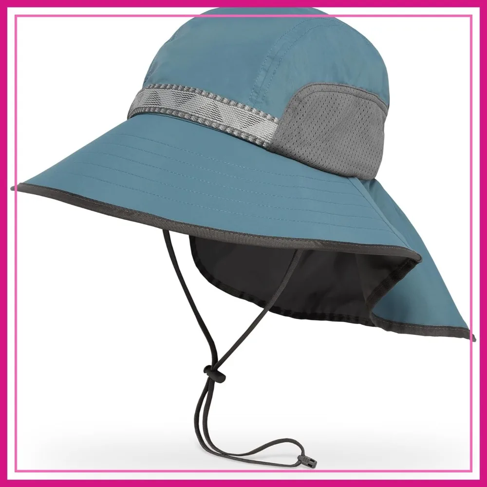 UPF 50+ Sun Hat for Men Women Wide Brim Safari Boonie Hat with Chin Strap