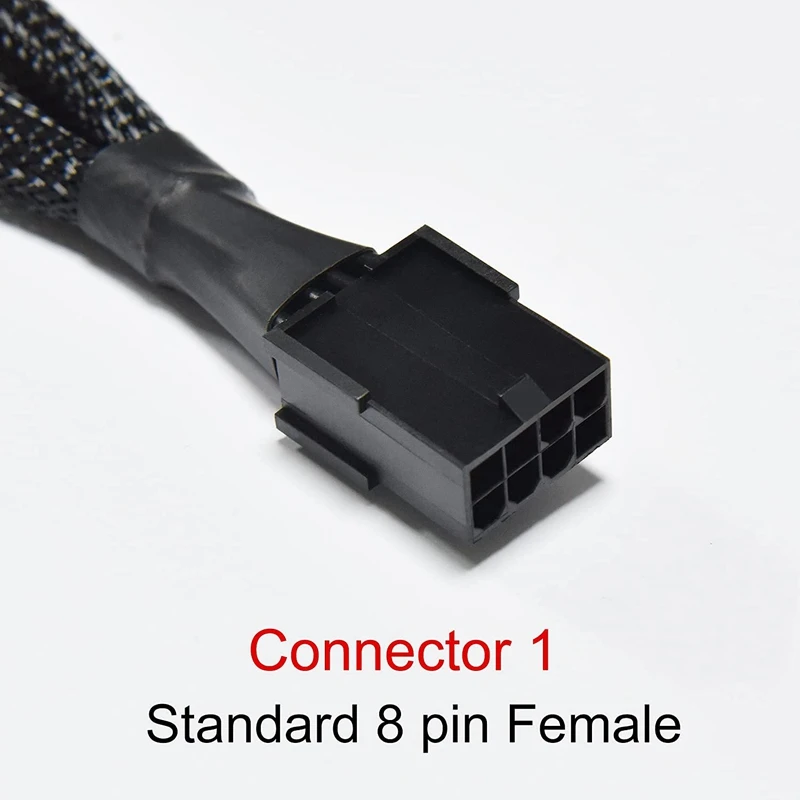 4 Pack GPU VGA Pcie 8 Pin Female To Dual 2X8 Pin (6+2) Male GPU Miner Graphics Card VGA Sleeve Braided Extension Cable