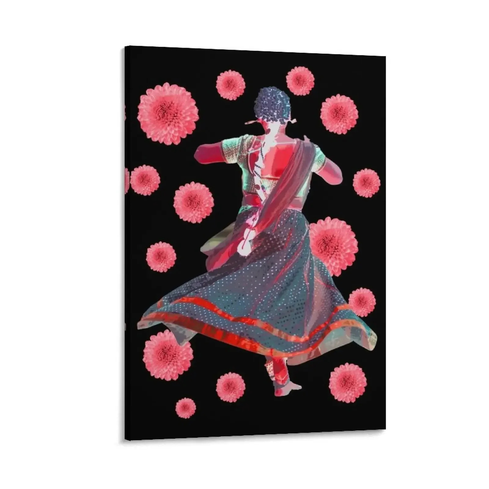 

Dancer and pink flowers Canvas Painting japanese room decor Decoration wall home decorations wall decoration