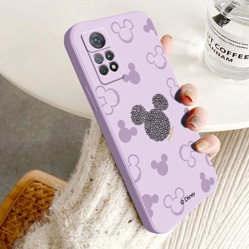 Mickey Mouse Anime Disney custodia per telefono per Xiaomi Redmi Note 12 11T 11S 11E 10S 10T 10 9T Pro Plus Liquid Rope Funda Cover