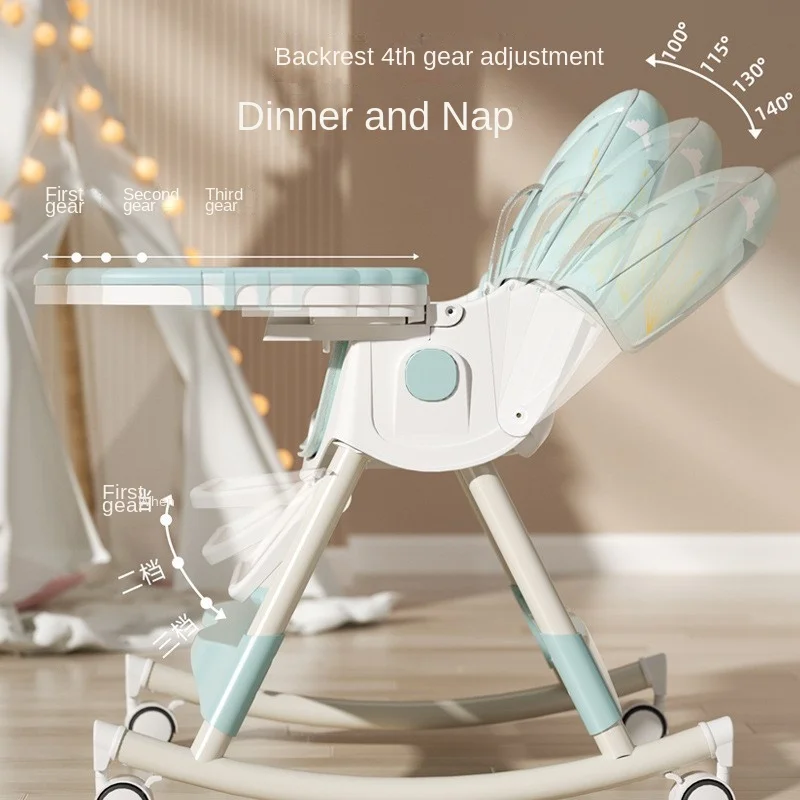 Realife-Chaise de Salle à Manger pour Bébé de 0 à 4 Ans, Table de Croissance Pliable et Multifonctionnelle, Portable pour Manger