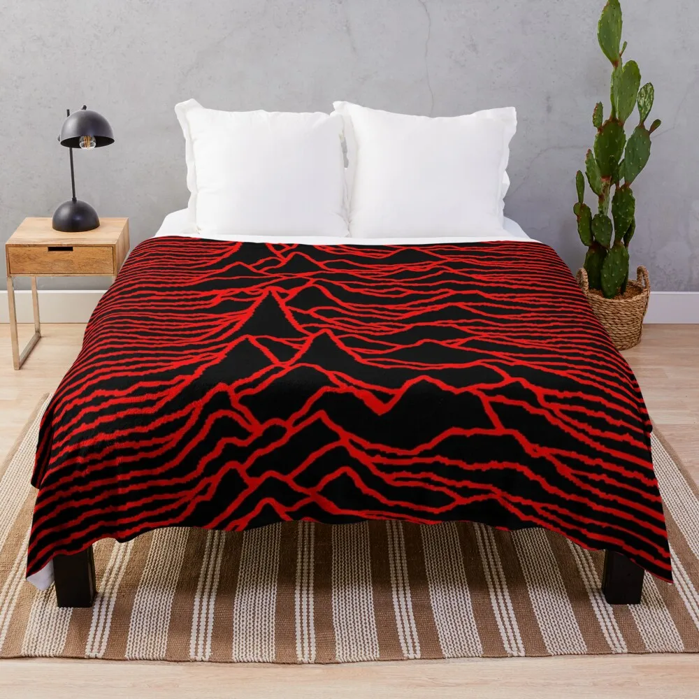 

Unknown Pleasures in Red Throw Blanket Multi-Purpose Loose Sofa For Decorative Sofa Blankets