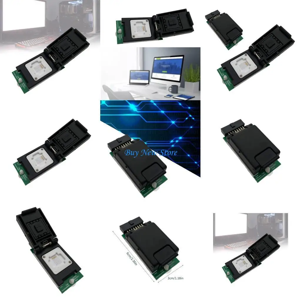 

20CE EMMC BGA221 Adapter IC Socket Programmer V2.0 Double Head Probe Holder