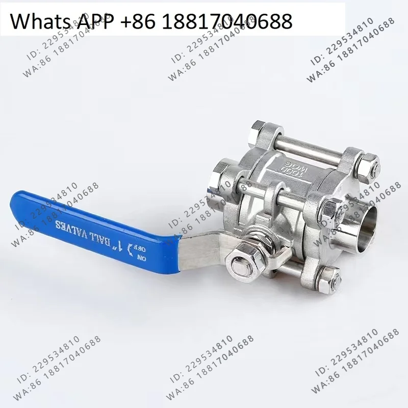 

304 stainless steel sanitary grade three-piece welded clean ball valve food sanitary grade 316 short welding switch valve