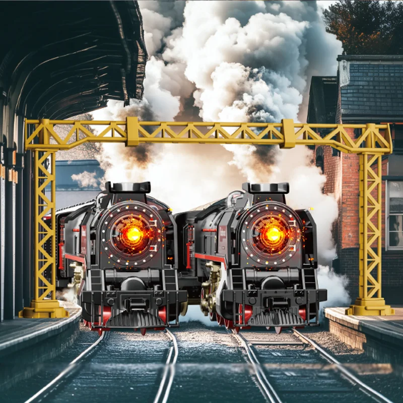 

Vintage Steam Train Track Accessories Simulation Electric Train Model Retro Track Train Boy Toys Gift For Kids