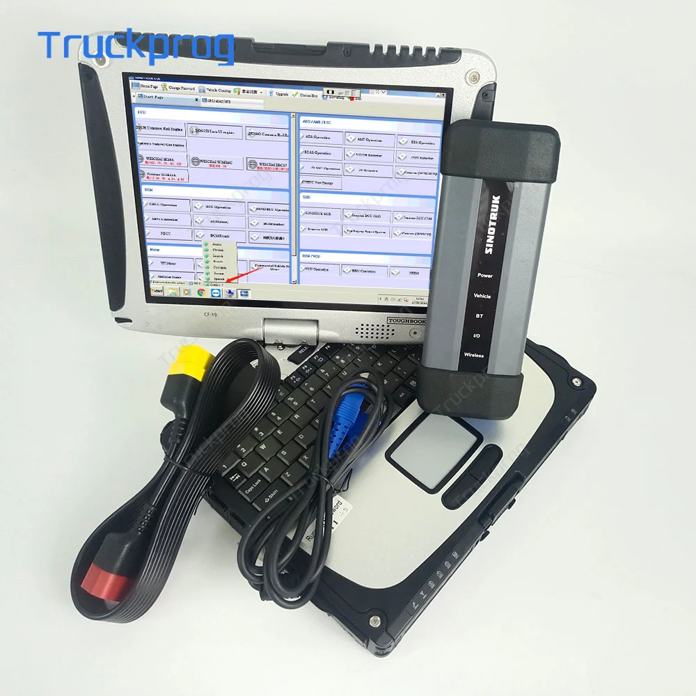 For SINOTRUK HOWO Cnhtc Diesel Engine Heavy Duty Truck Diagnostic Tool Scanner For Sinotruk Diagnostic Interface with CF19